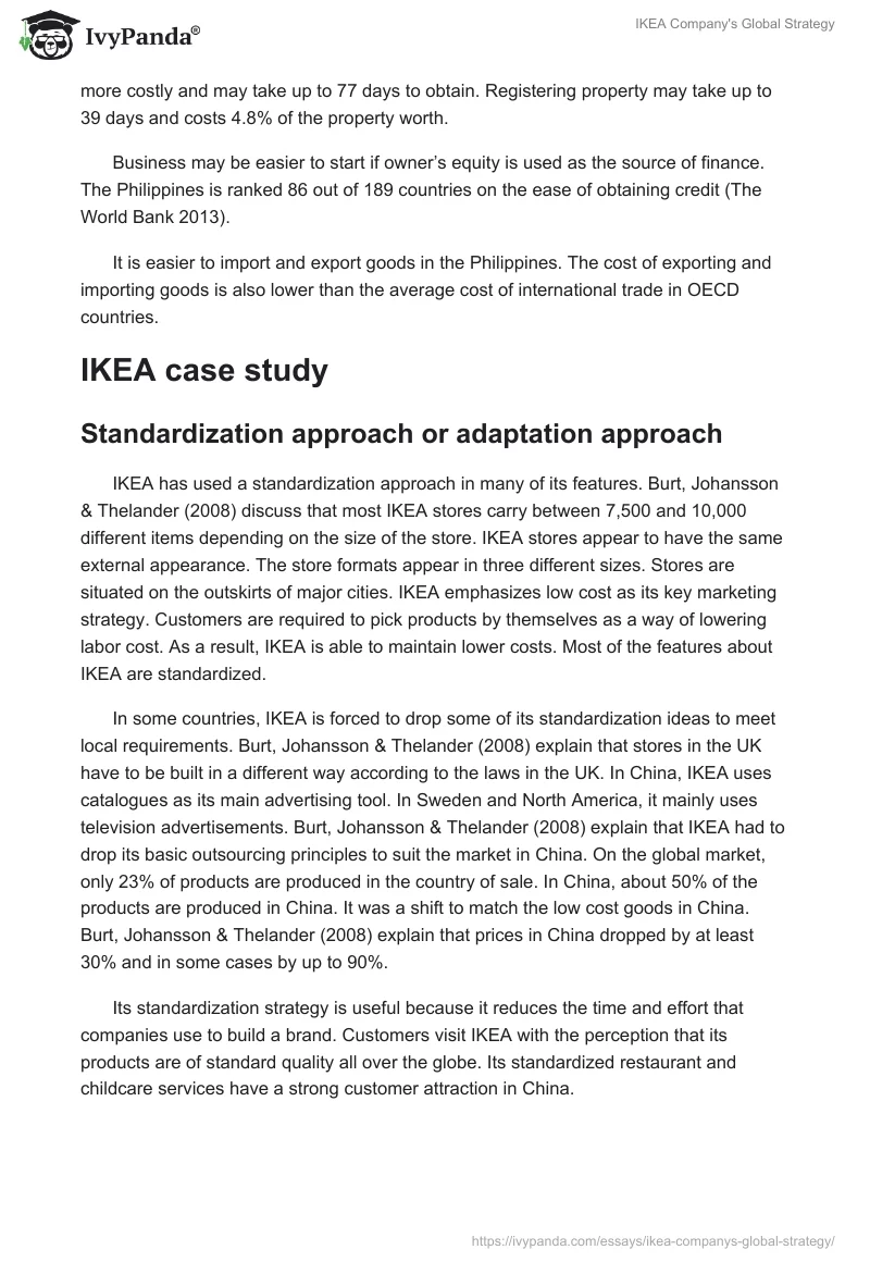IKEA Company's Global Strategy. Page 3