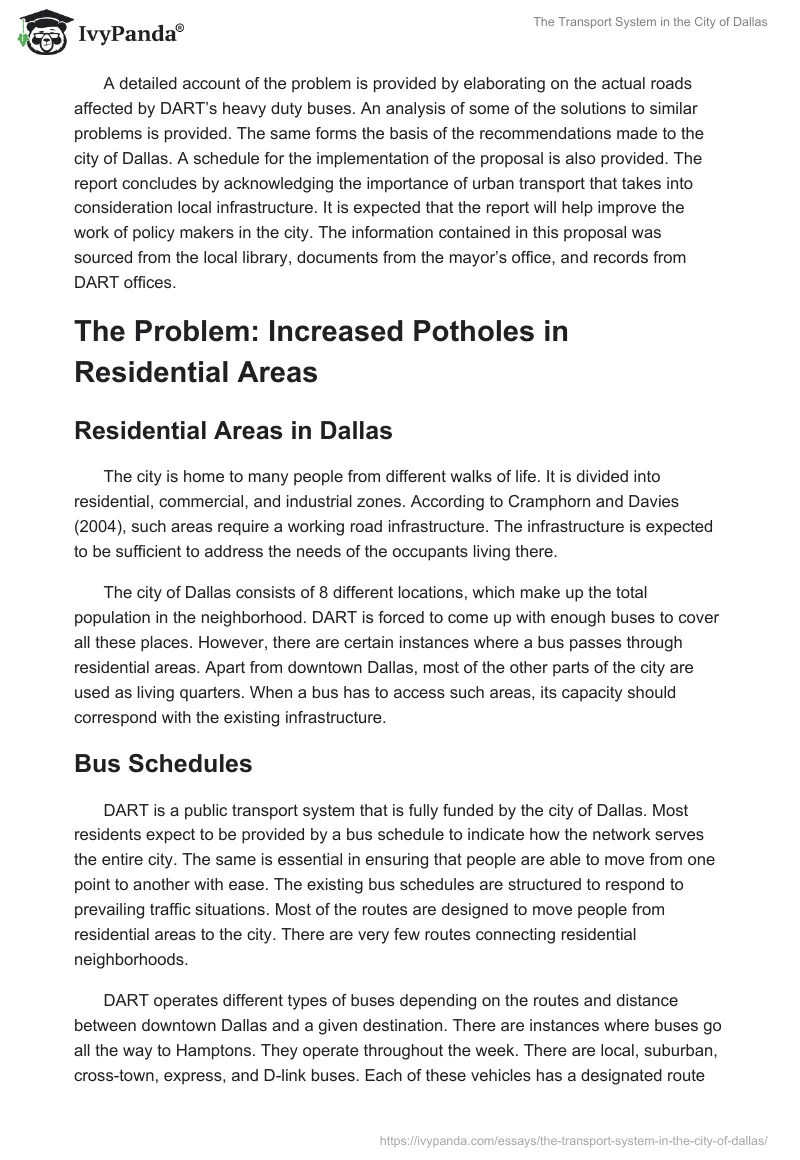 The Transport System in the City of Dallas. Page 2