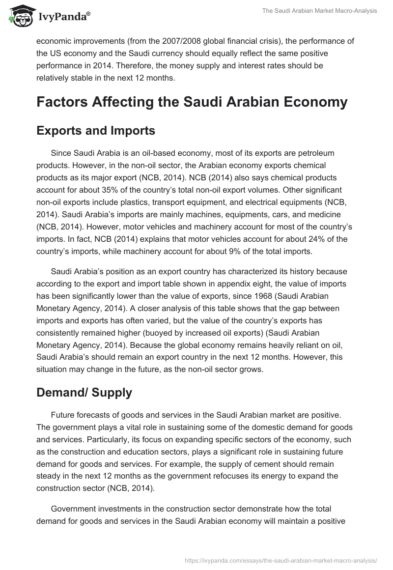 The Saudi Arabian Market Macro-Analysis. Page 4