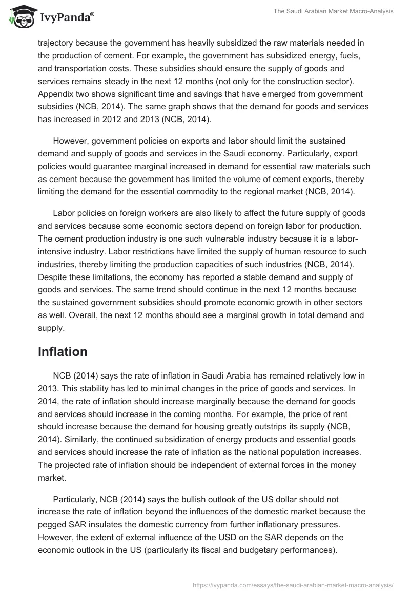 The Saudi Arabian Market Macro-Analysis. Page 5
