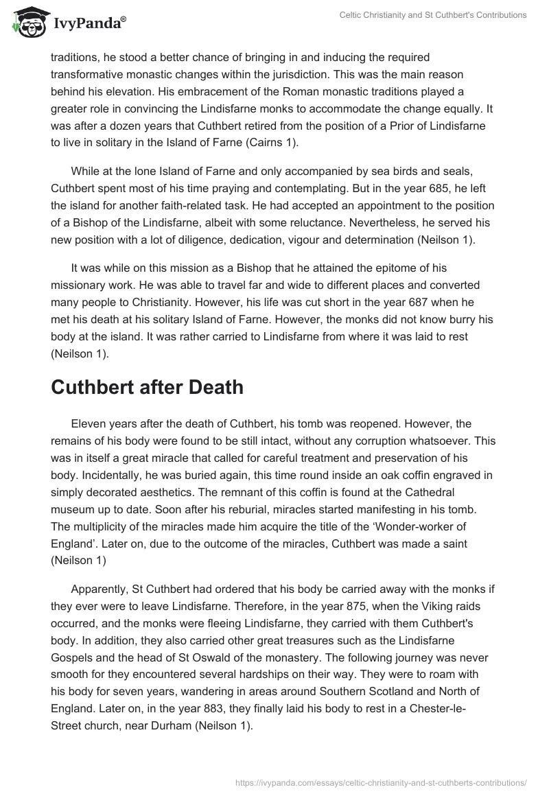 Celtic Christianity and St. Cuthbert's Contributions. Page 3