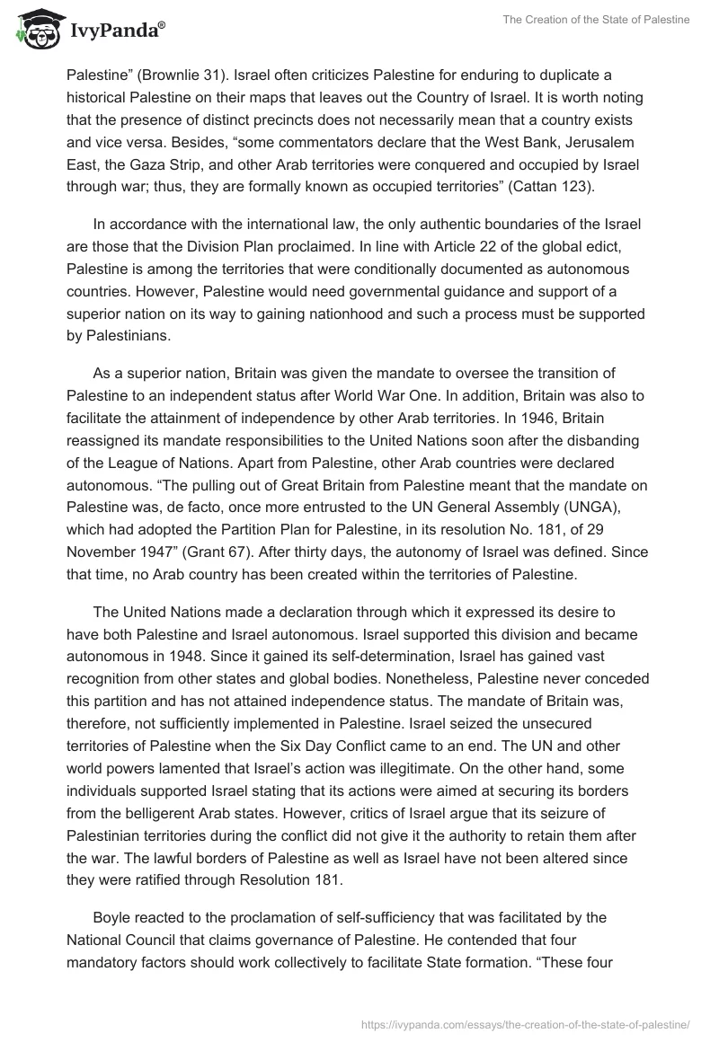 The Creation of the State of Palestine. Page 2