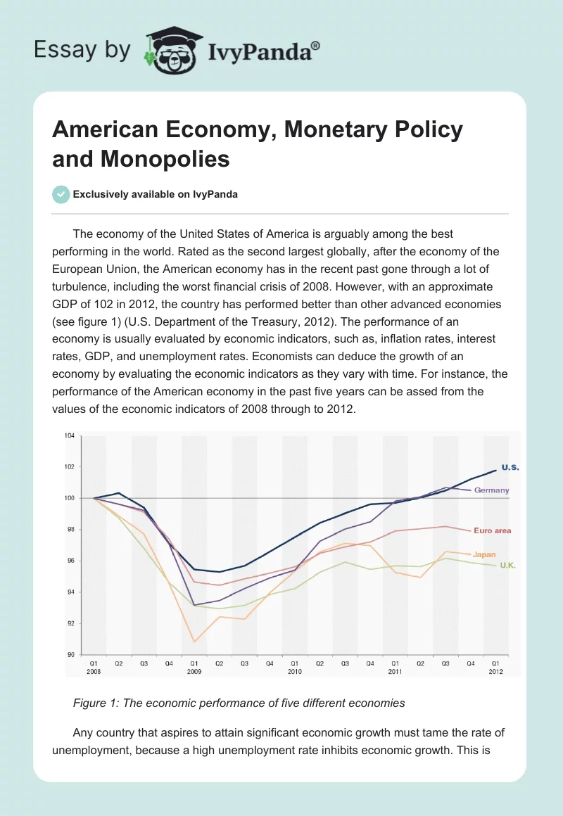 American Economy, Monetary Policy and Monopolies. Page 1