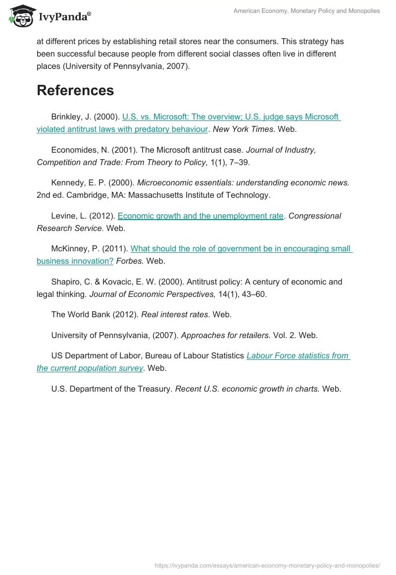 American Economy, Monetary Policy and Monopolies. Page 4