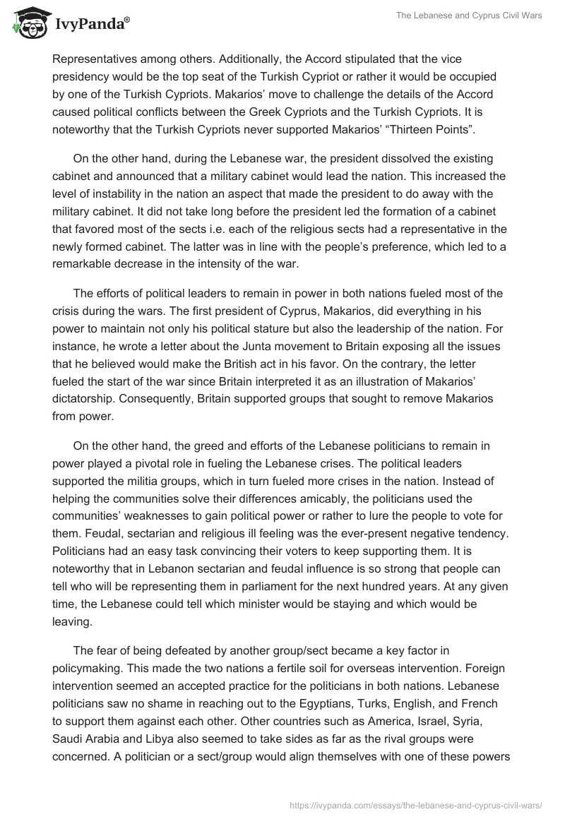 The Lebanese and Cyprus Civil Wars. Page 2