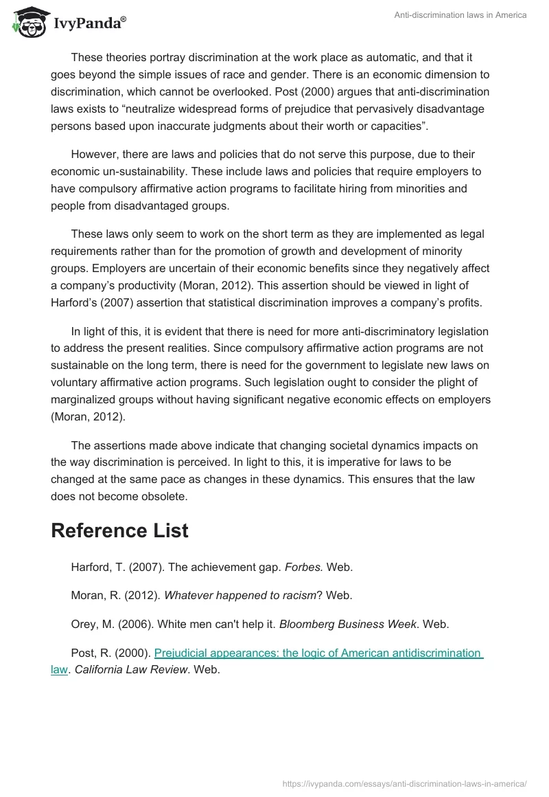 Anti-discrimination laws in America. Page 2