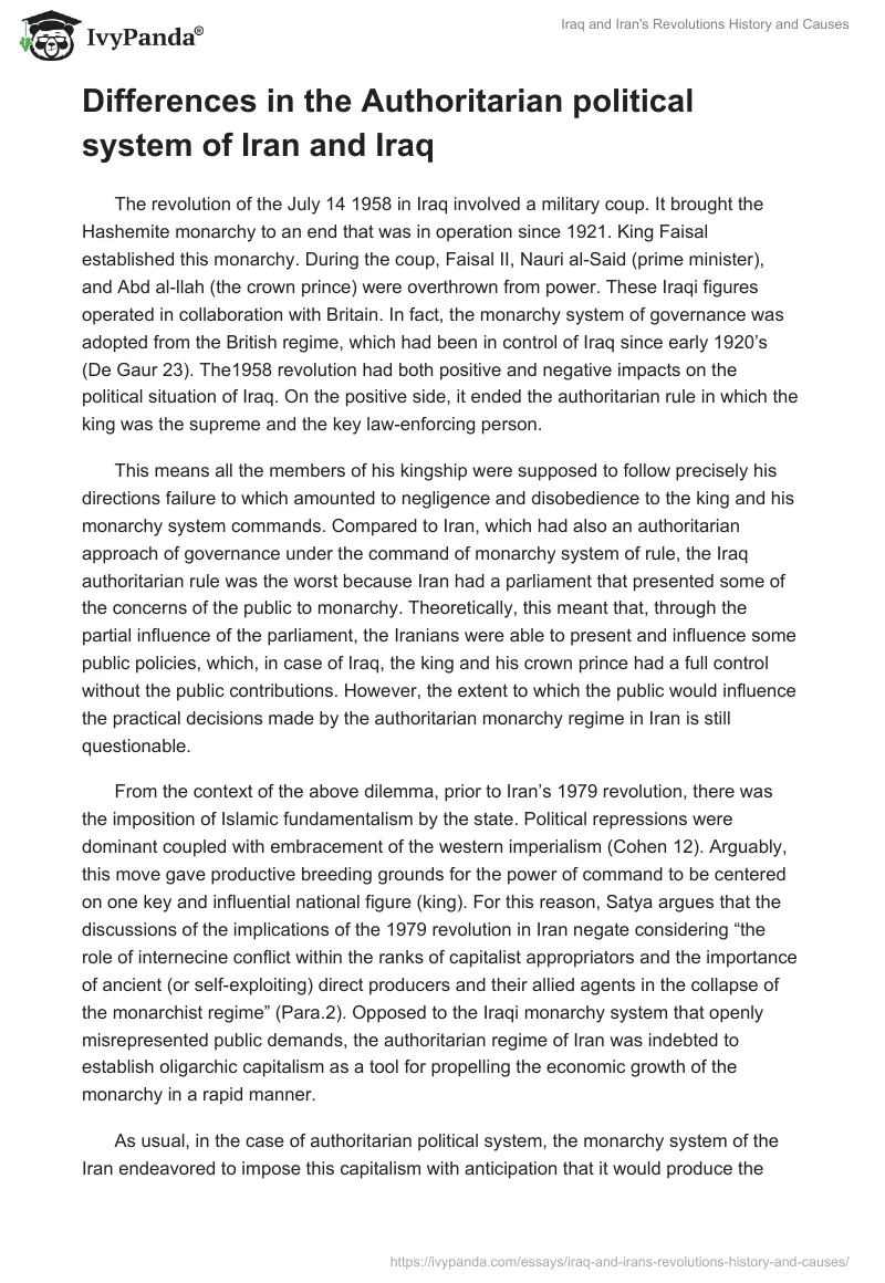 Iraq and Iran's Revolutions History and Causes. Page 3
