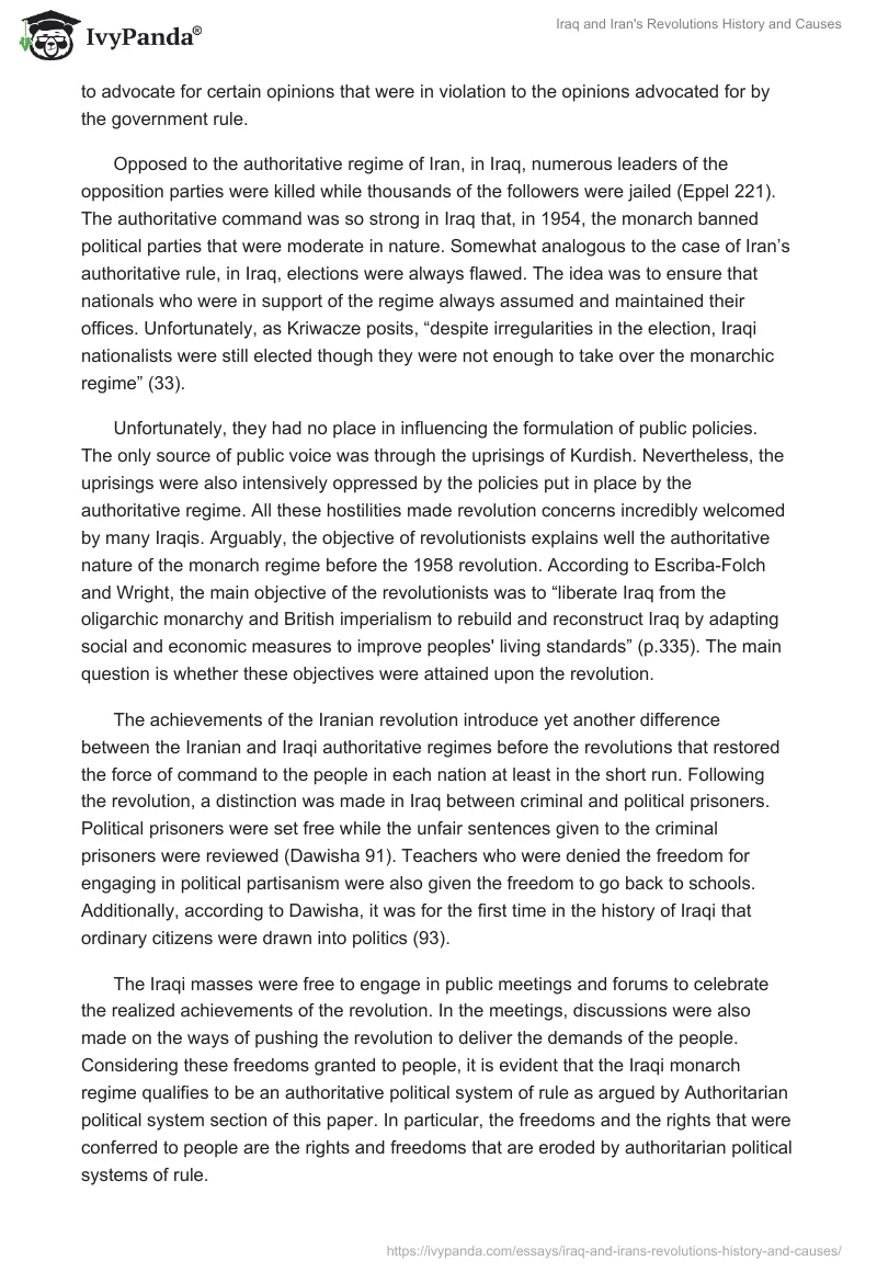 Iraq and Iran's Revolutions History and Causes. Page 5