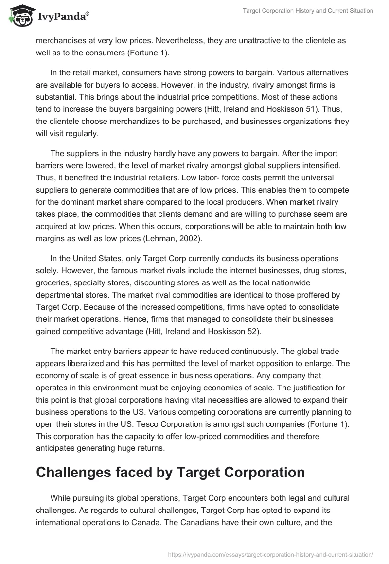Target Corporation History and Current Situation. Page 3