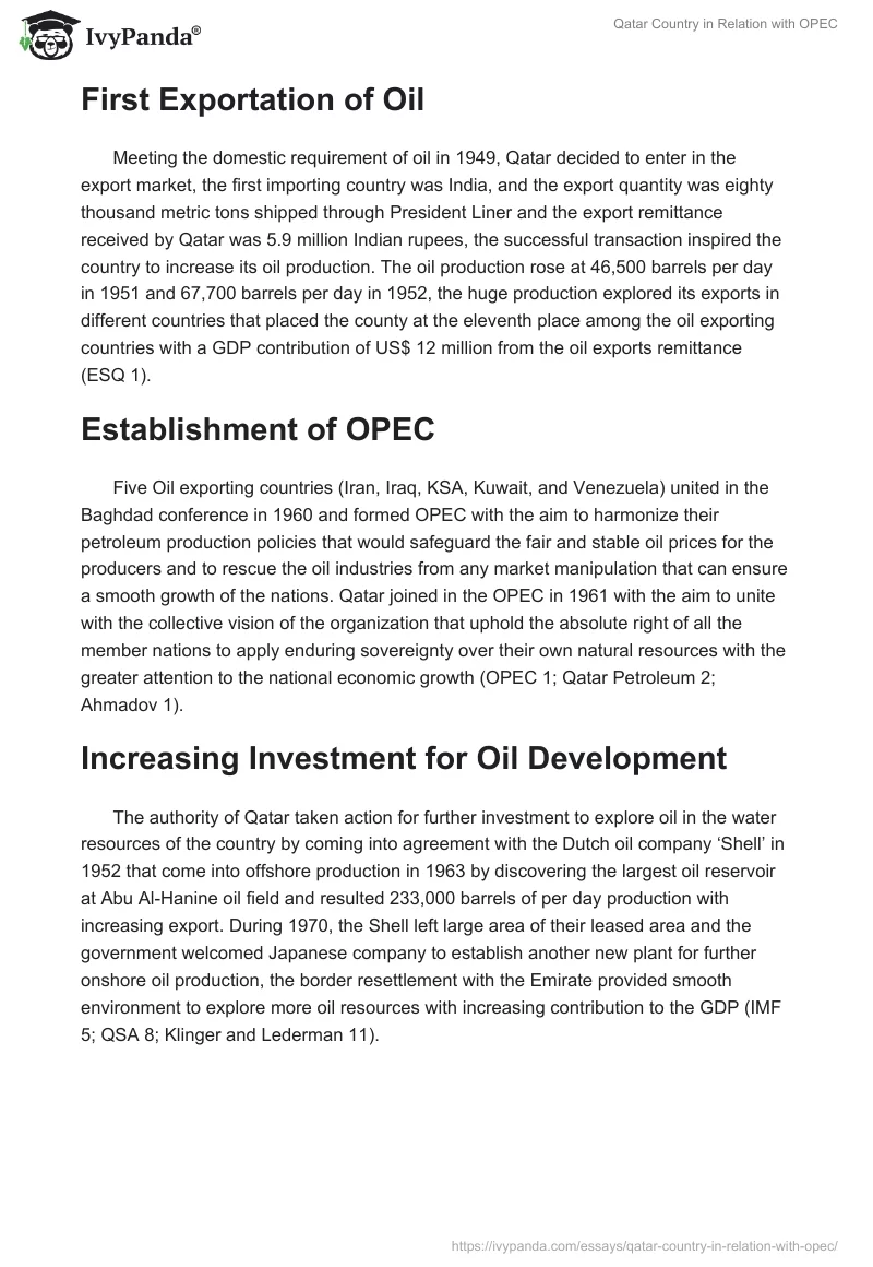 Qatar Country in Relation with OPEC. Page 2