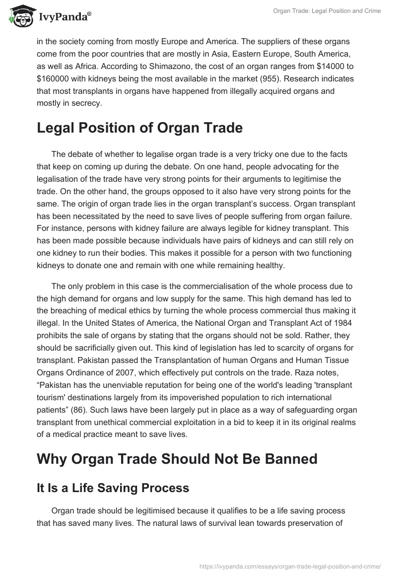 Organ Trade: Legal Position and Crime. Page 2