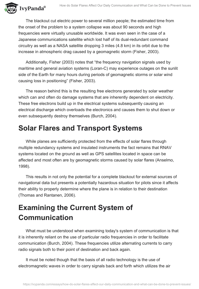 How do Solar Flares Affect Our Daily Communication and What Can be Done to Prevent Issues. Page 2