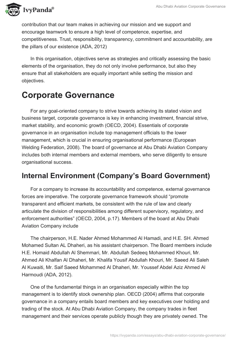 Abu Dhabi Aviation Corporate Governance. Page 2