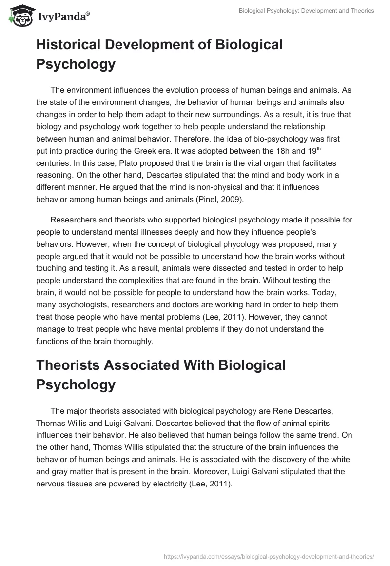 Biological Psychology: Development and Theories. Page 2
