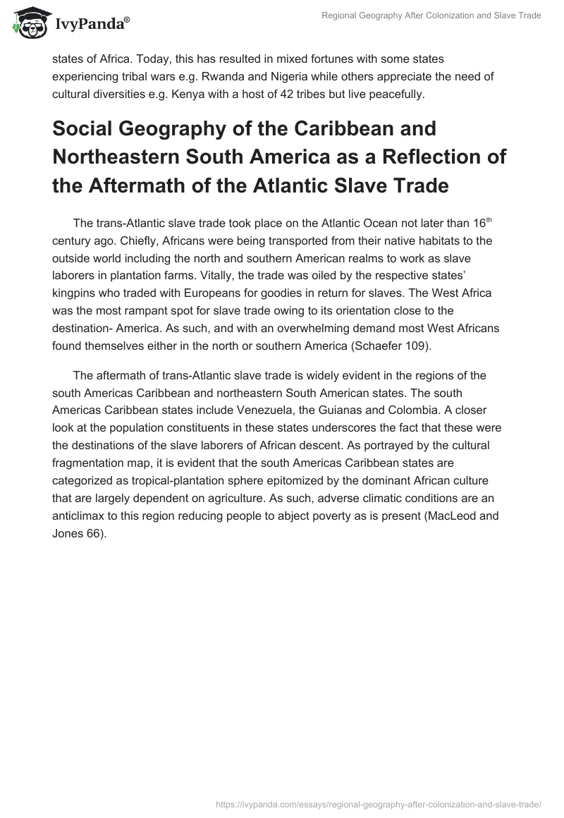 Regional Geography After Colonization and Slave Trade. Page 2
