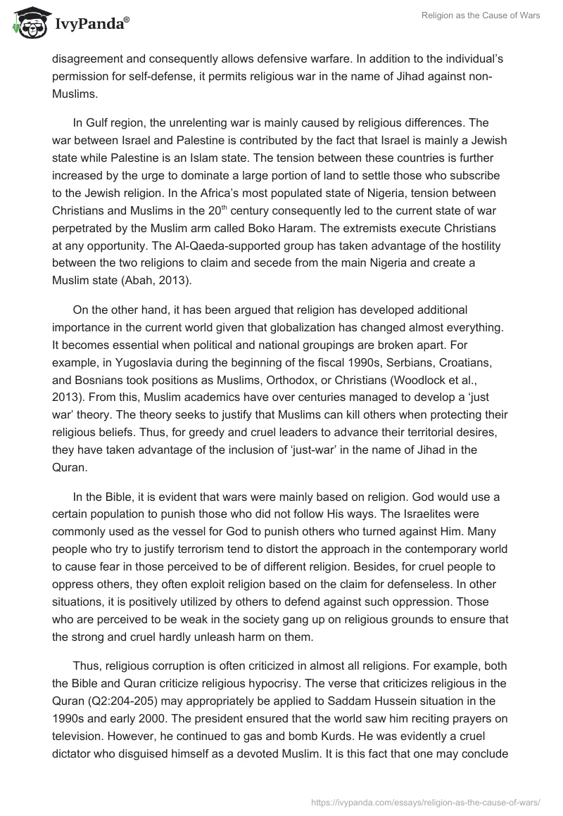 Religion as the Cause of Wars. Page 3