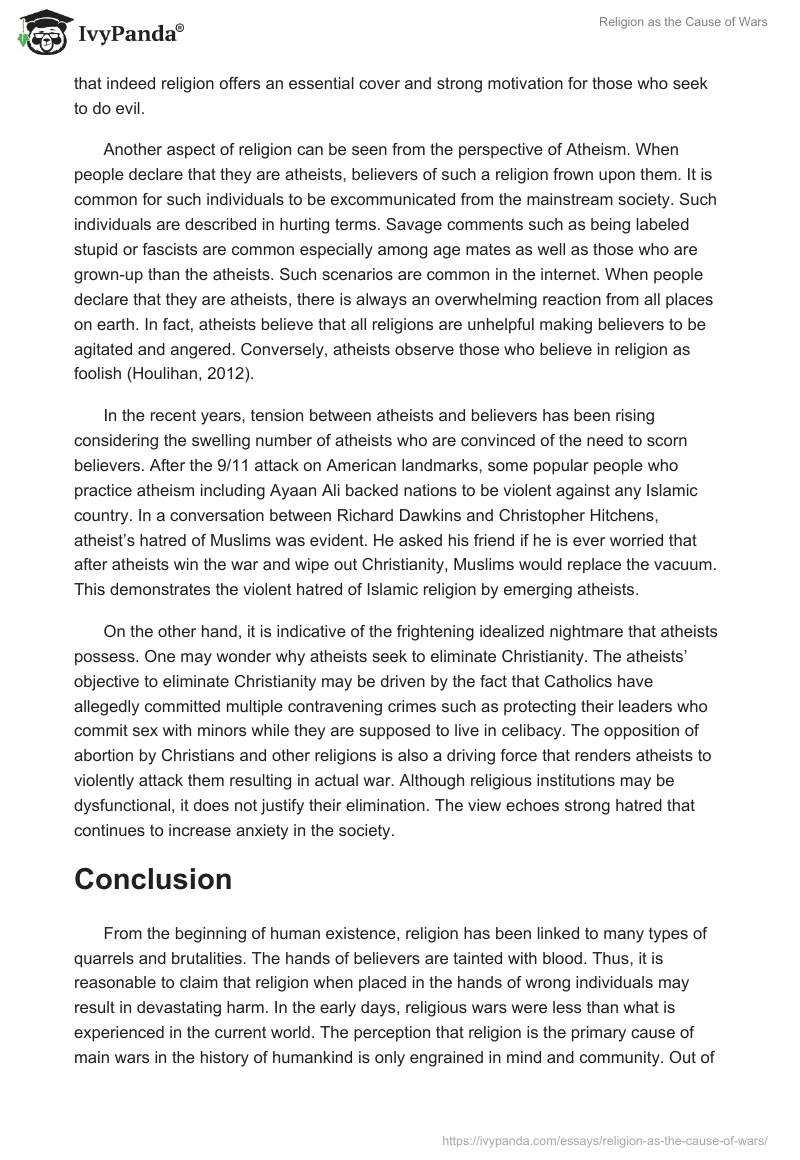 Religion as the Cause of Wars. Page 4