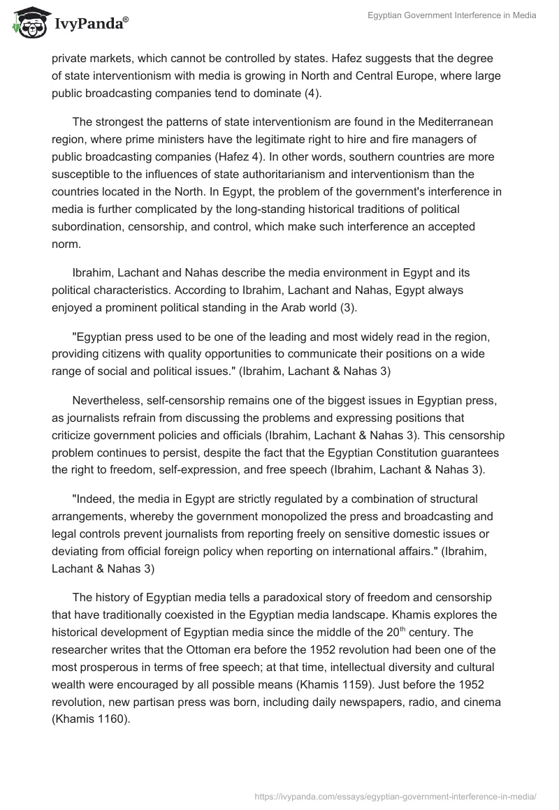 Egyptian Government Interference in Media. Page 2