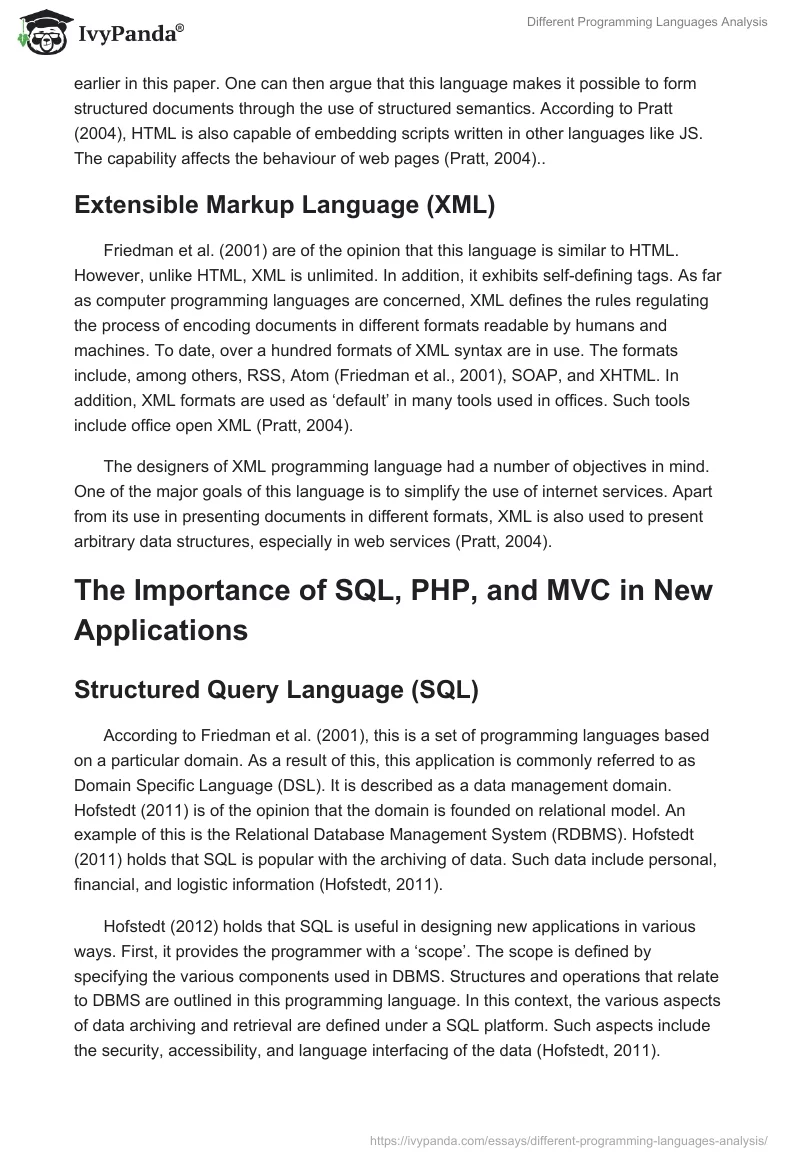 Different Programming Languages Analysis. Page 4