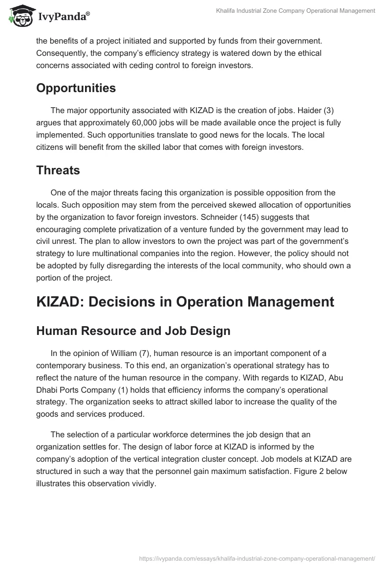 Khalifa Industrial Zone Company Operational Management. Page 4