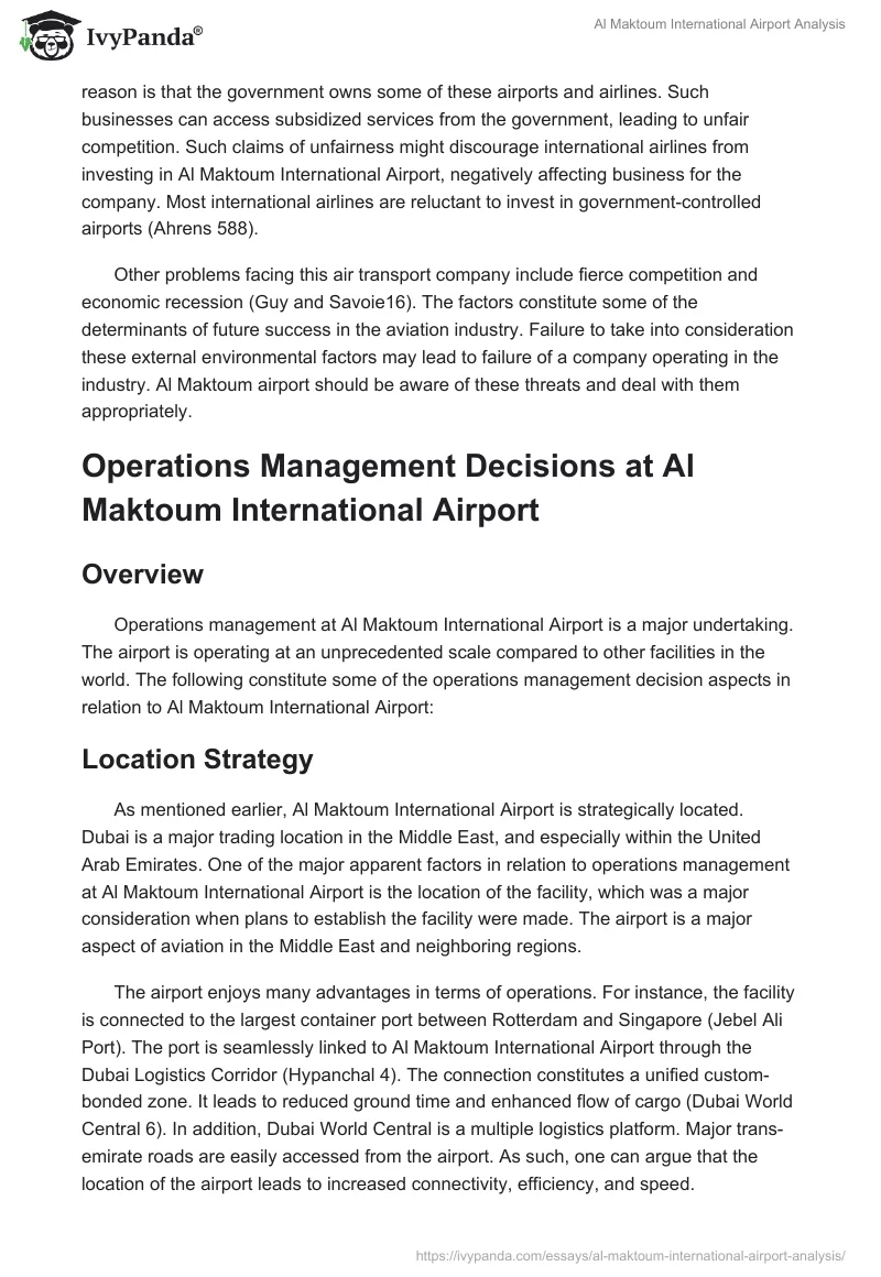 Al Maktoum International Airport Analysis. Page 4