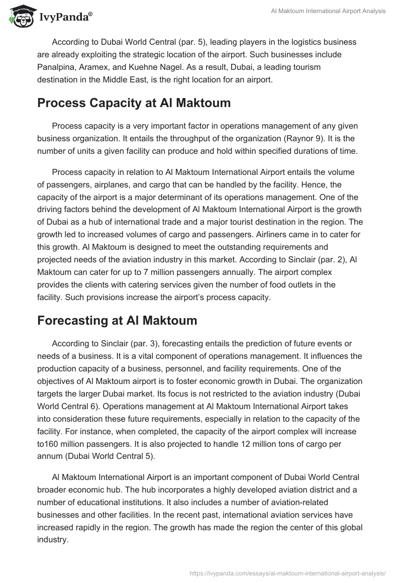 Al Maktoum International Airport Analysis. Page 5