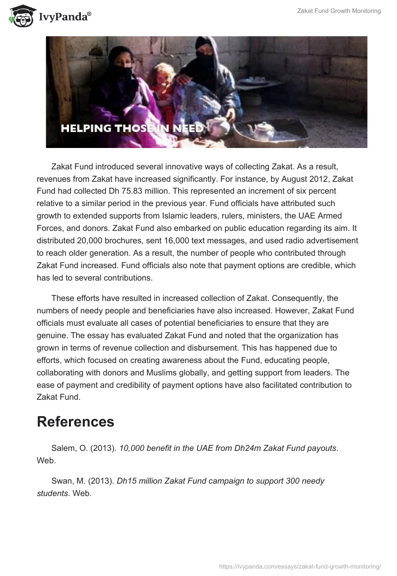 Zakat Fund Growth Monitoring. Page 3