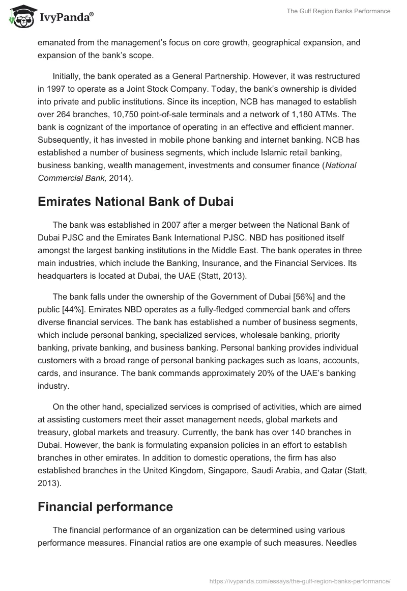 The Gulf Region Banks Performance. Page 3