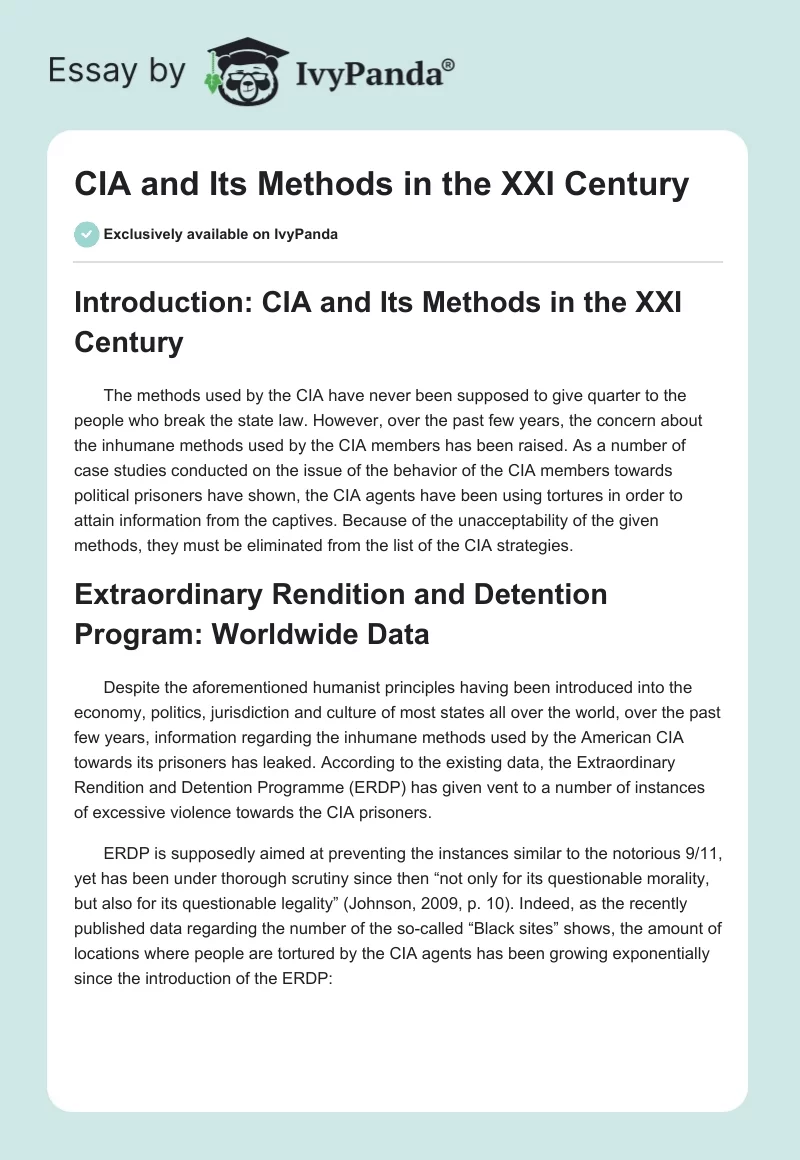 CIA and Its Methods in the XXI Century. Page 1
