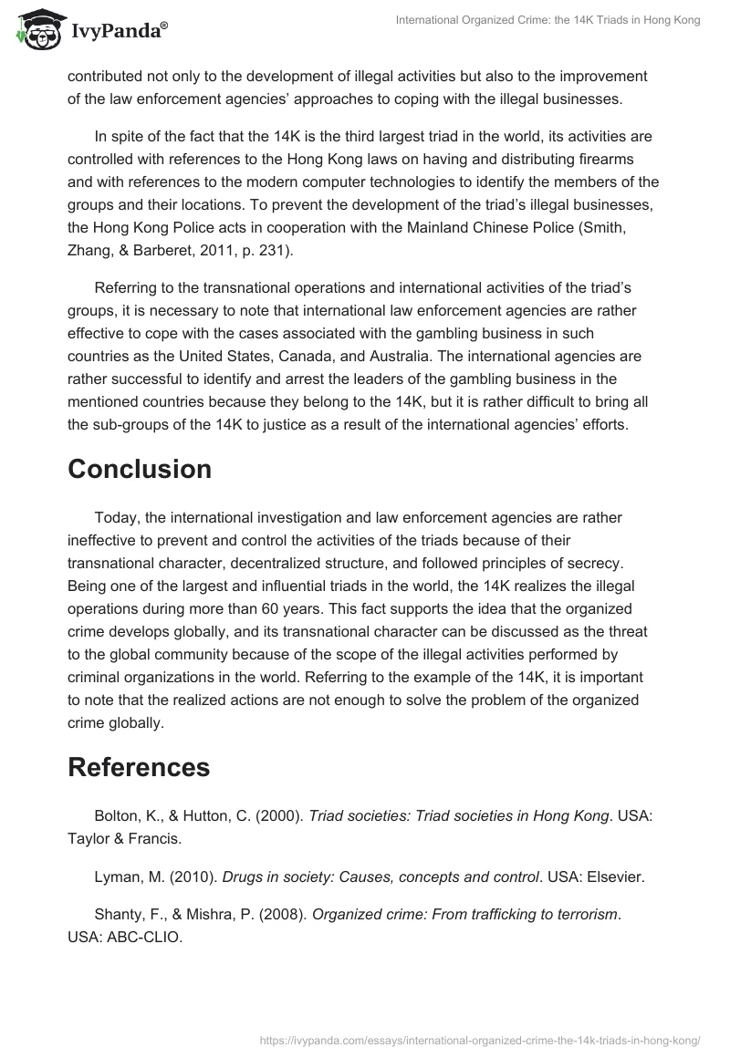 International Organized Crime: The 14K Triads in Hong Kong. Page 4