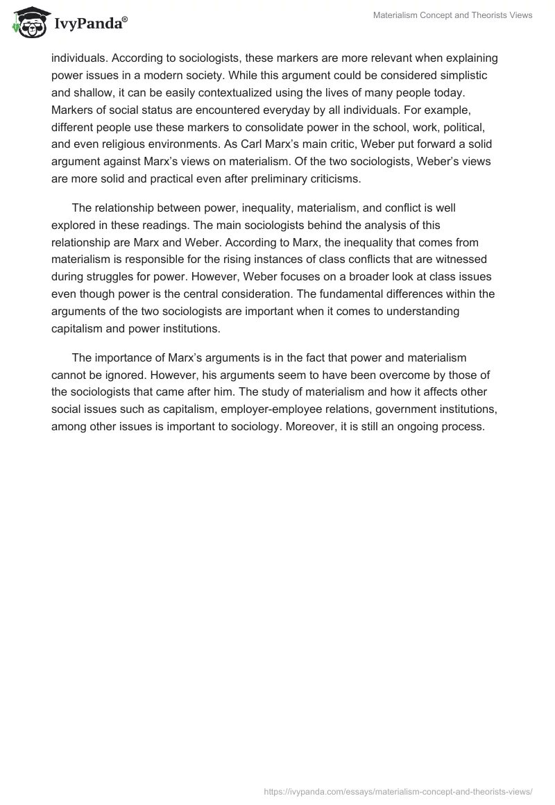 Materialism Concept and Theorists Views. Page 2