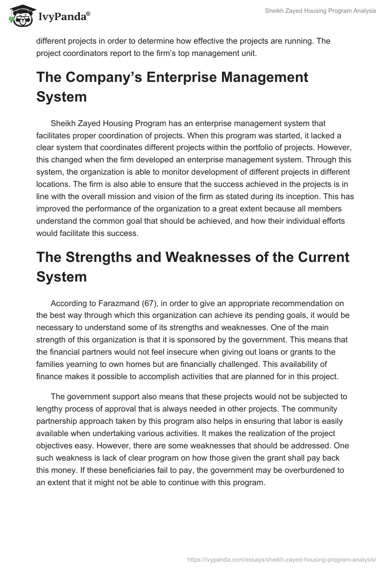 Sheikh Zayed Housing Program Analysis. Page 3