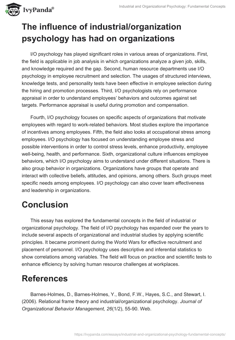 Industrial and Organizational Psychology: Fundamental Concepts. Page 3
