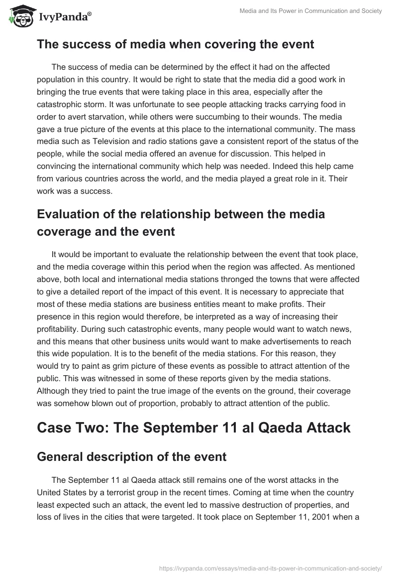 Media and Its Power in Communication and Society. Page 3