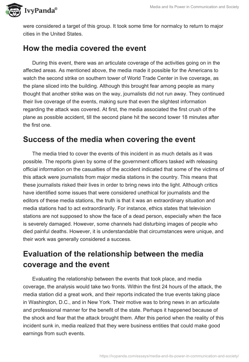 Media and Its Power in Communication and Society. Page 5