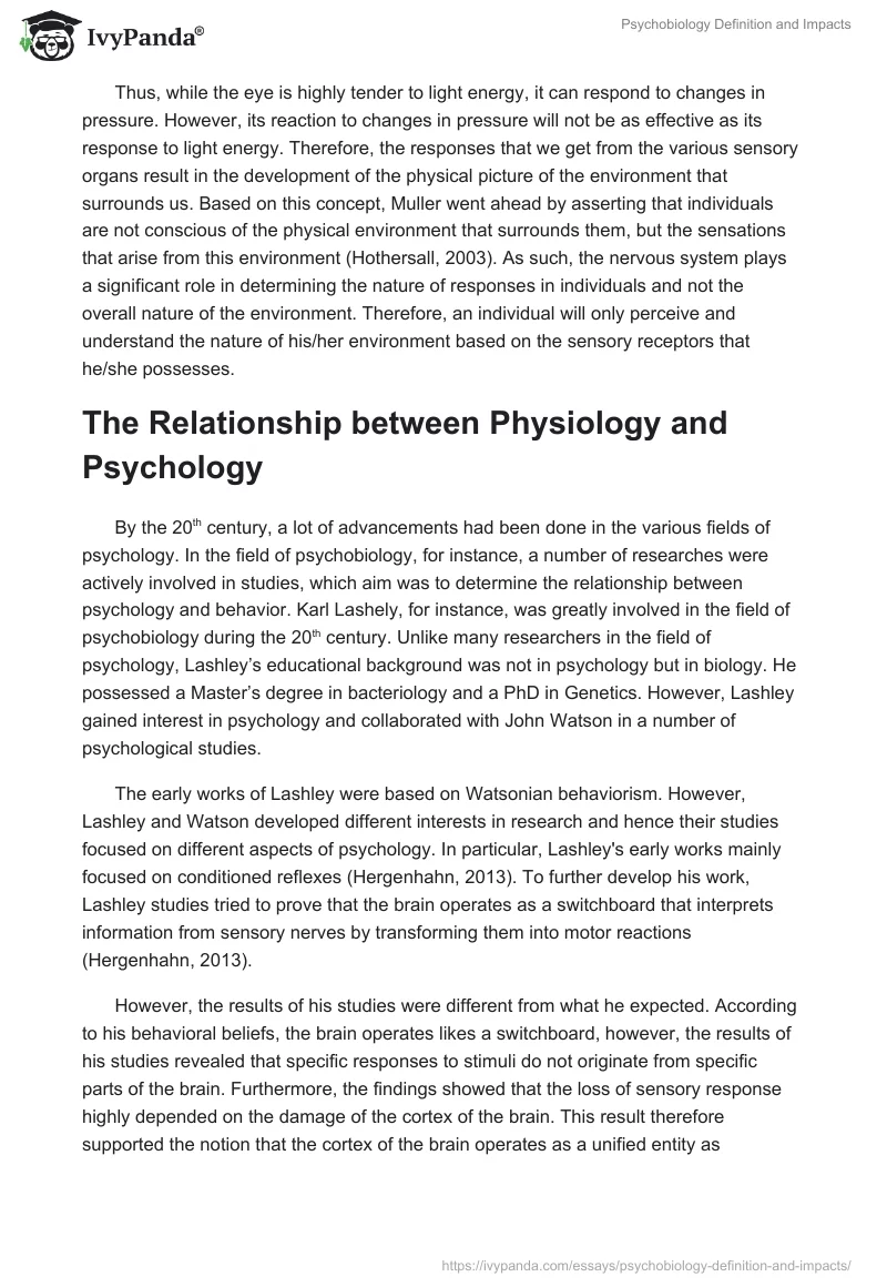 Psychobiology Definition and Impacts. Page 3