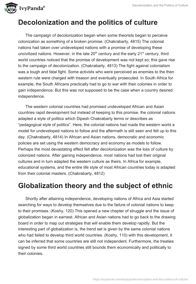 Decolonization and the Politics of Culture. Page 2