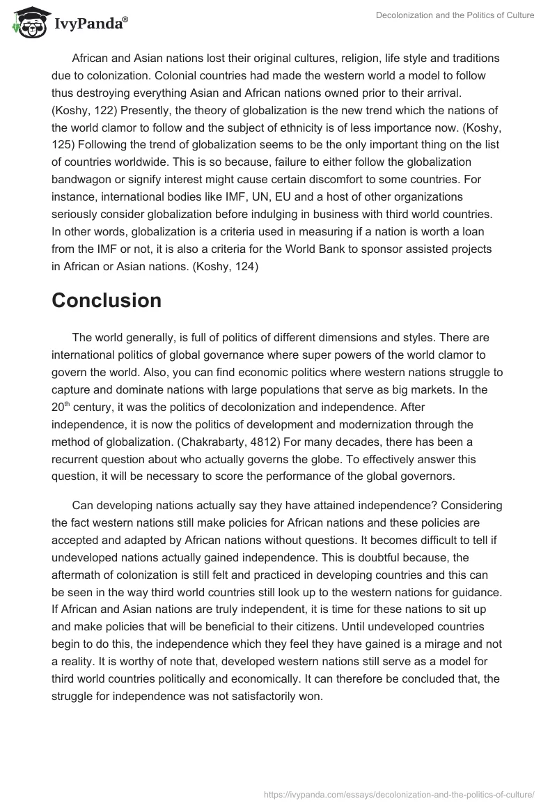 Decolonization and the Politics of Culture. Page 3