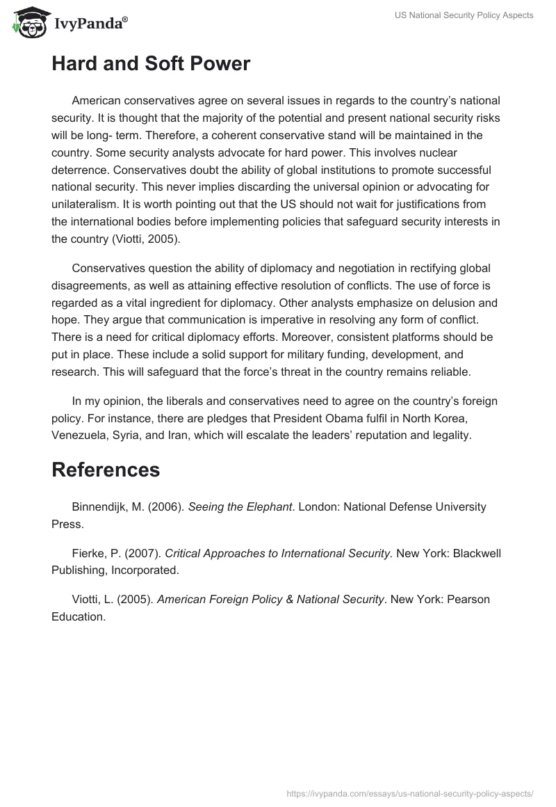US National Security Policy Aspects. Page 2