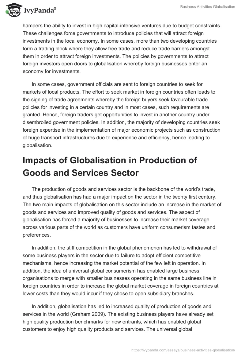 Business Activities Globalisation. Page 5