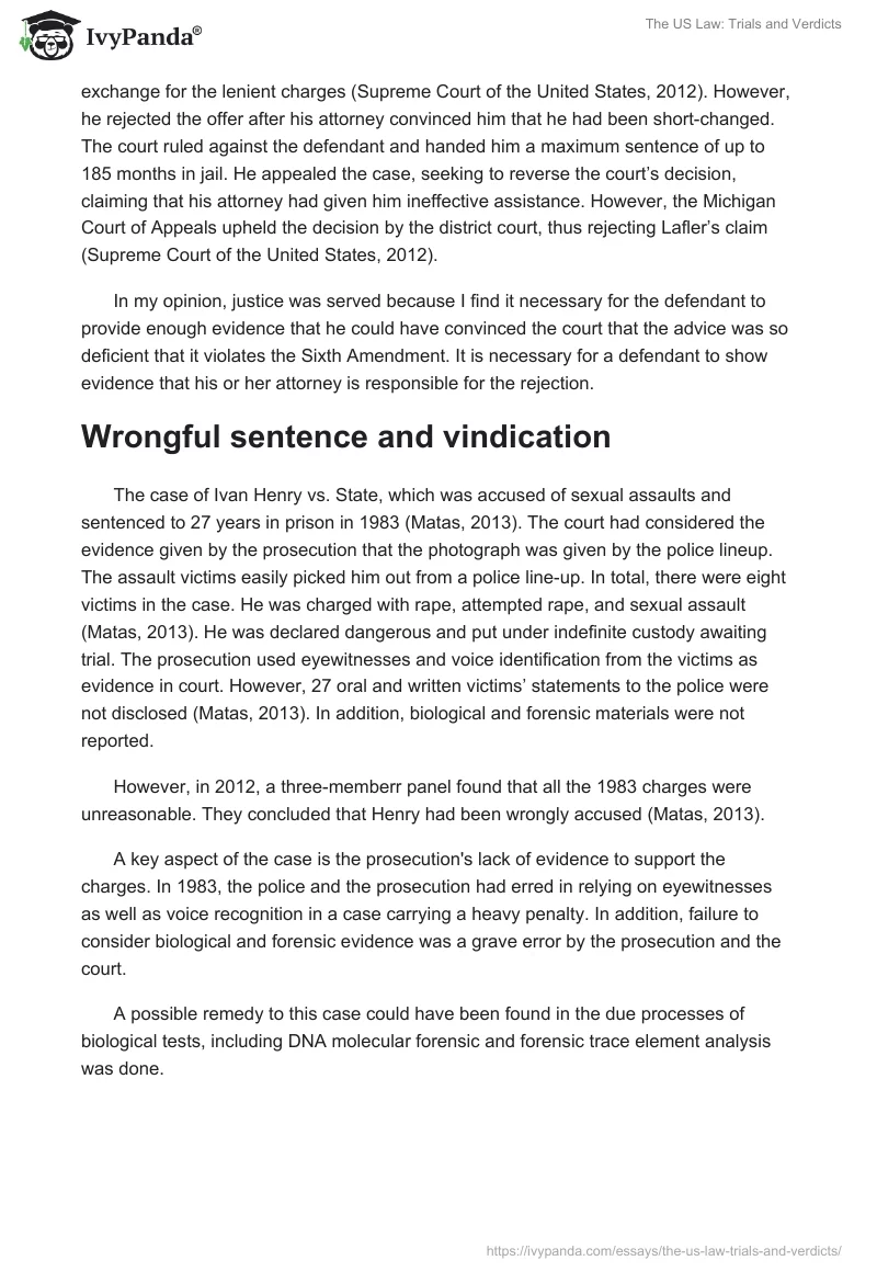 The US Law: Trials and Verdicts. Page 3