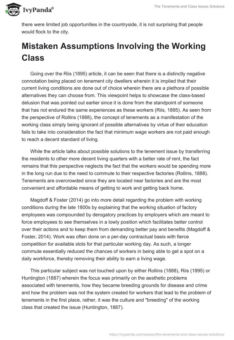 The Tenements and Class Issues Solutions. Page 2