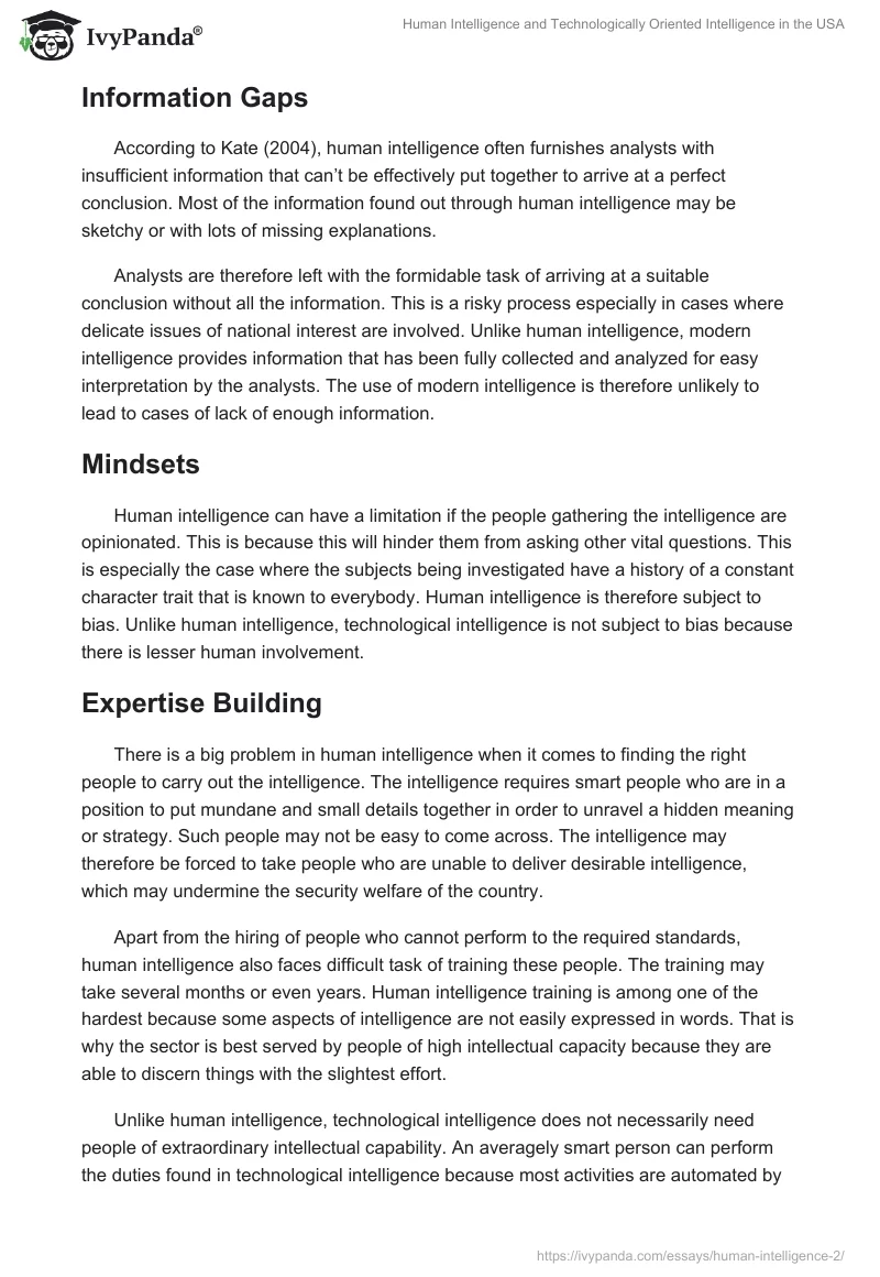 Human Intelligence and Technologically Oriented Intelligence in the USA. Page 5