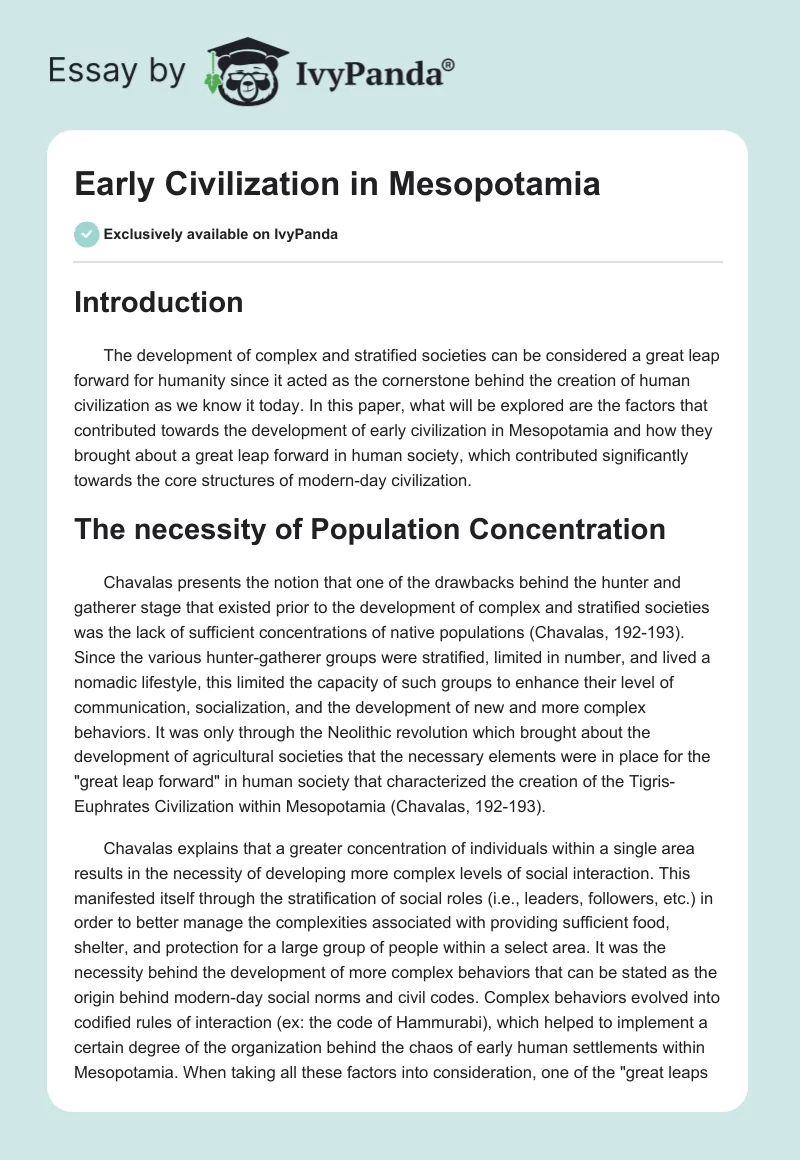 essays about mesopotamia