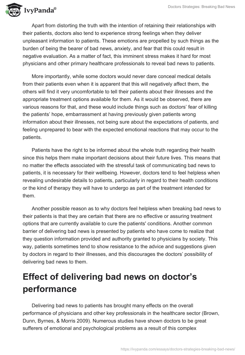 Doctors Strategies: Breaking Bad News. Page 3