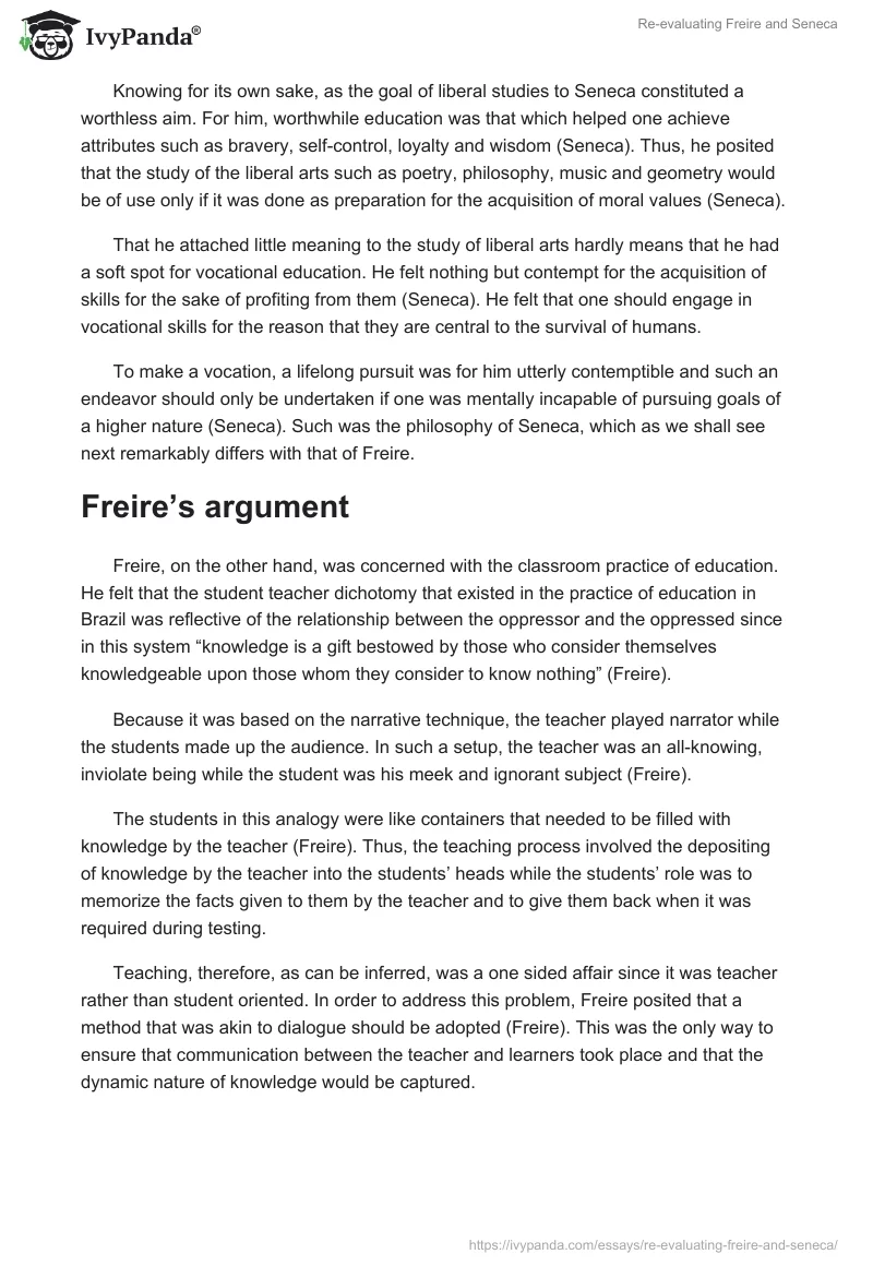 Re-evaluating Freire and Seneca. Page 2