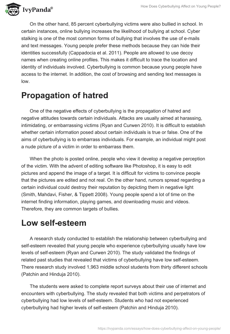 How Does Cyberbullying Affect on Young People?. Page 2