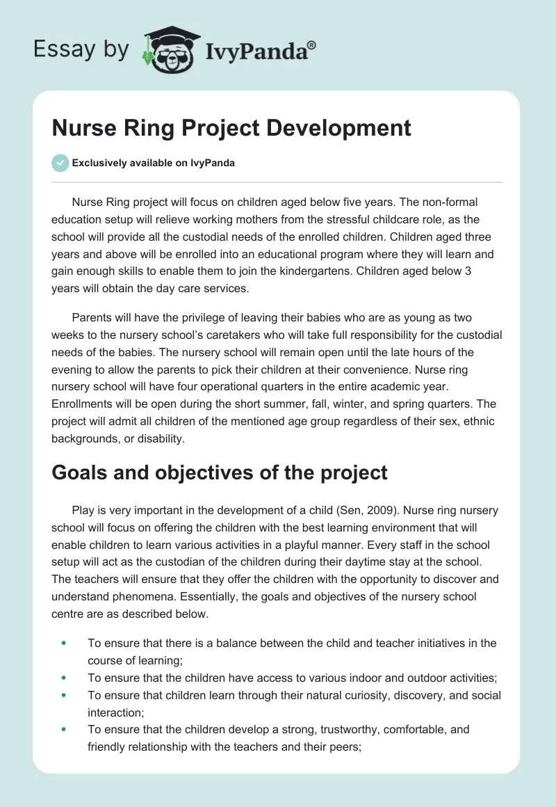 Nurse Ring Project Development. Page 1