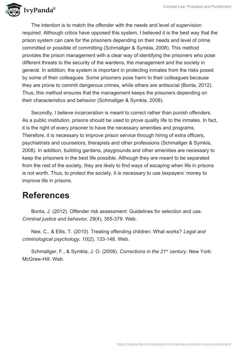 Criminal Law: Probation and Punishment. Page 3