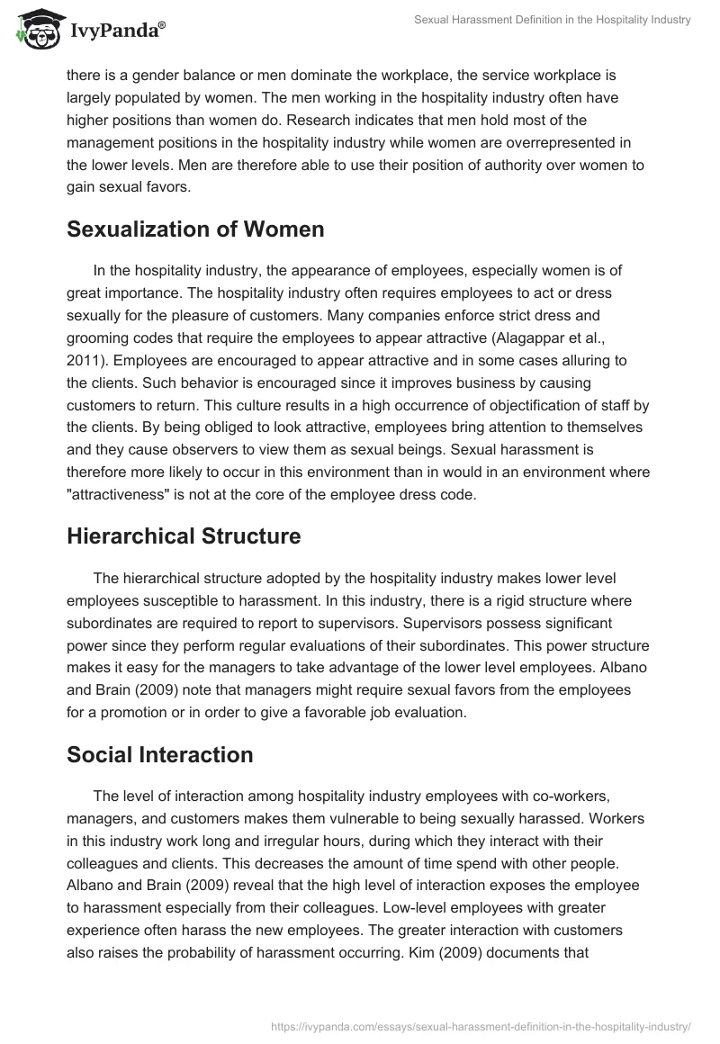 Sexual Harassment Definition in the Hospitality Industry. Page 4